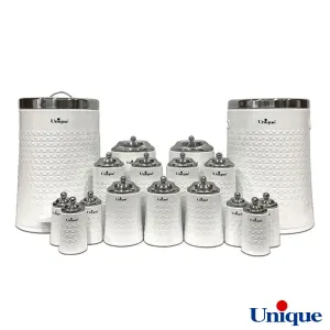 سرویس آشپزخانه 17 پارچه یونیک گلکسی سفید استیل UN-4617