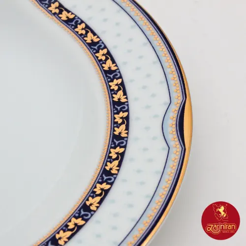 بشقاب پیش دستی چینی زرین ایتالیا اف طرح پرشیا سرمه ای 6 عددی سایز 19
