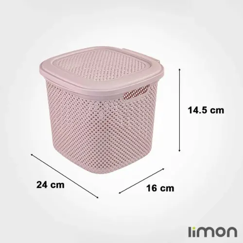 سبد رخت دربدار لیمون طرح بافت کوچک 2135