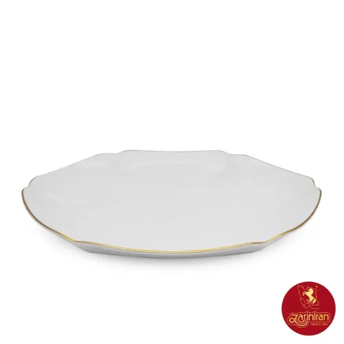 سرویس قاب و قدح چینی زرین هگزان طرح زرین لب طلایی