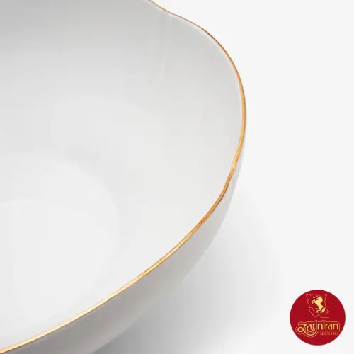 سرویس قاب و قدح چینی زرین هگزان طرح زرین لب طلایی