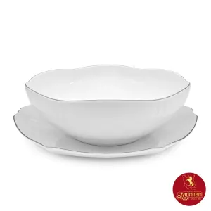 سرویس قاب و قدح چینی زرین هگزان طرح سمن