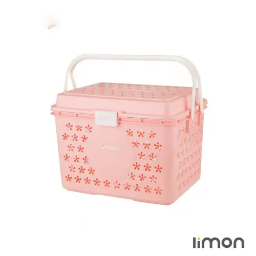 سبد پیک نیک درب دار کوتاه طرح سارینا لیمون 030