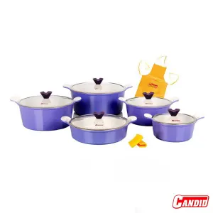 سرویس قابلمه بایوگرانیت 10 پارچه کاندید مدل اسکار رنگ بنفش