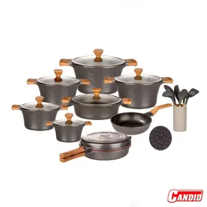 سرویس قابلمه 23 پارچه کاندید مدل سزار رنگ پلاتینیومی