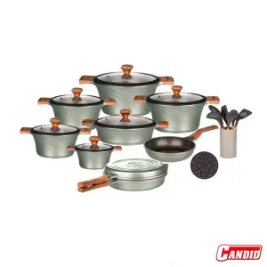 سرویس قابلمه 23 پارچه کاندید مدل سزار رنگ سبز کیهانی