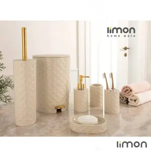 ست سرویس بهداشتی لیمون طرح گل وانیلی 1750