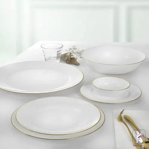 خرید سرویس 28 پارچه پارس اپال مدل لب طلا