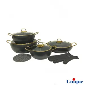 سرویس قابلمه 8 پارچه یونیک مدل طوسی خمره ای UN-8351