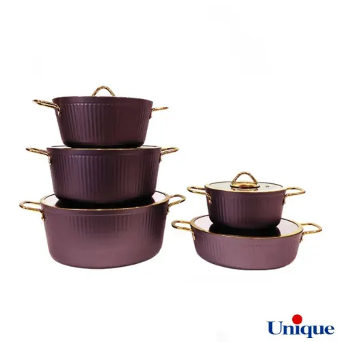 سرویس قابلمه یونیک فلورانس بادمجانی 10 پارچه UN-8405