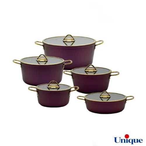 سرویس قابلمه یونیک فلورانس بادمجانی 10 پارچه UN-8405