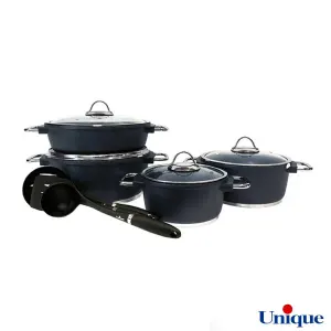 سرویس قابلمه یونیک مونیخ سورمه ای 11 پارچه UN-7626