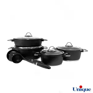 سرویس قابلمه یونیک مونیخ مشکی 11 پارچه UN-7622