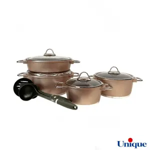 سرویس قابلمه یونیک مونیخ طلایی 11 پارچه UN-7630