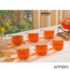 لیوان شیشه ای دسته دار 285 سی سی لیمون 2282