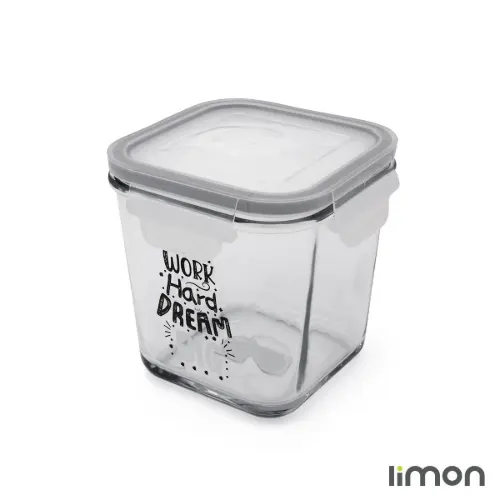 قیمت ظرف شیشه ای لیمون مربع دربدار 860 میلی لیتری چاپی 2110