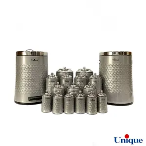 سرویس آشپزخانه 17 پارچه یونیک گلکسی نقره ای استیل UN-4619