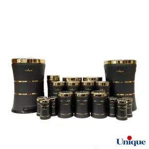 سرویس آشپزخانه 18 پارچه یونیک کمر باریک خطی مشکی UN-4697