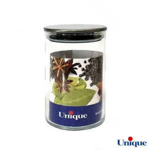 بانکه شیشه ای یونیک ۱۲ سانتی درب استیل UN-1379A