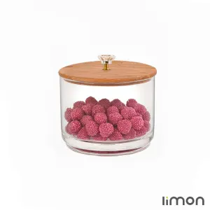 ظرف شیشه ای درب چوبی 2178