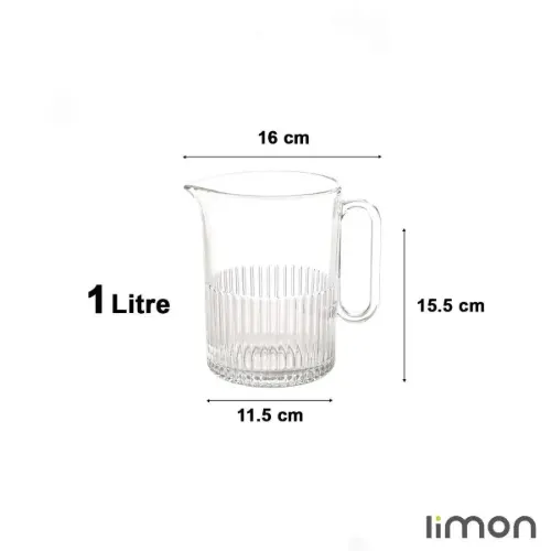 پارچ شیشه ای شیاردار لیمون 2228