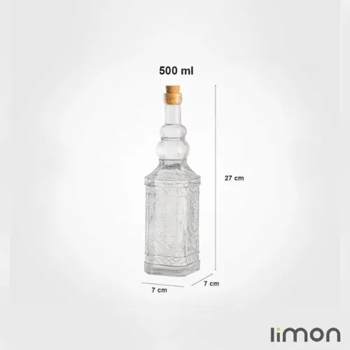 بطری 4 گوش درب چوب پنبه ای کوتاه لیمون 1892