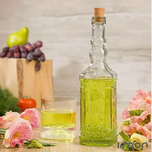 بطری 4 گوش درب چوب پنبه ای کوتاه لیمون 1892