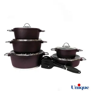 سرویس قابلمه یونیک مونیخ زرشکی 13 پارچه UN-7640