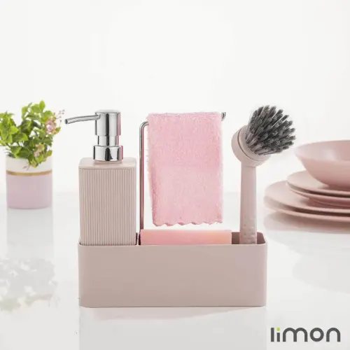 ست جا مایع 4 گوش شیاردار لیمون (الوان) 2125