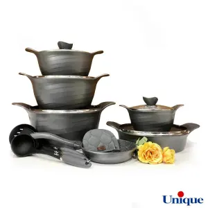 سرویس قابلمه یونیک طوسی سیلیکون رز 14 پارچه UN-7649