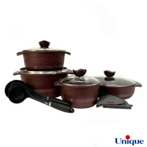 سرویس قابلمه یونیک بورگاندی بلا 11 پارچه UN-8818