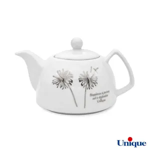 قوری چینی یونیک مدل قاصدک نقره ای UN-7542