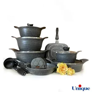 خرید سرویس قابلمه 16 پارچه طوسی گرانیتی رز UN-7759