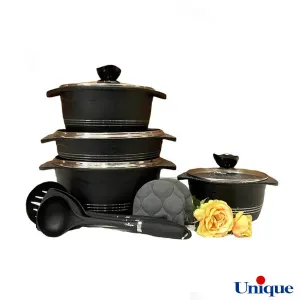 سرویس قابلمه یونیک مشکی بلا 11 پارچه UN-8813