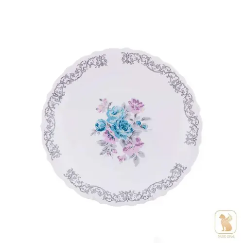 بشقاب تخت 250 پارس اپال طرح نلی آبی کد 180