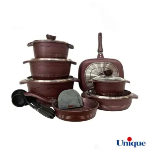 سرویس قابلمه گرانیتی یونیک 16 پارچه بلا بورگاندی UN-8895