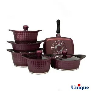 سرویس قابلمه 12 پارچه یونیک مدل نگینی بنفش UN-8211