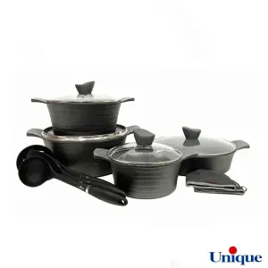 سرویس قابلمه 11 پارچه لاین طوسی یونیک UN-7734