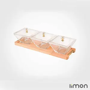 اردور خوری مربع دربدار 3 خانه پایه چوبی 2242