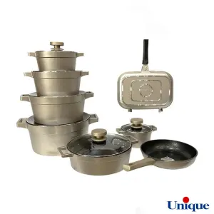 سرویس قابلمه 15 پارچه یونیک مدل دیاموند بژ UN-8523