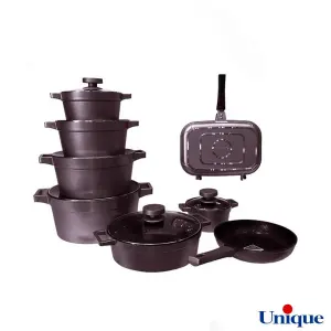 قیمت و خرید سرویس قابلمه 15 پارچه یونیک مدل دیاموند زرشکی UN-8527