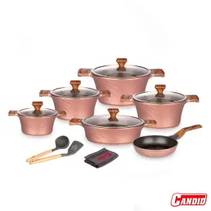 سرویس قابلمه 14 پارچه کاندید مدل سزار رزگلد براق