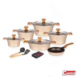 سرویس قابلمه 14 پارچه کاندید مدل سزار بژ براق