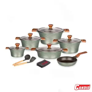 سرویس قابلمه 14 پارچه کاندید مدل سزار سبز کیهانی