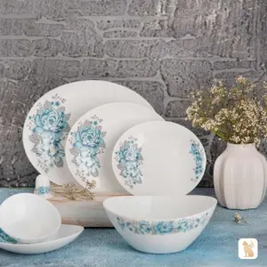 سرویس آرکوپال با کیفیت 28 پارچه پارس اپال طرح مانیسا آبی کد 265