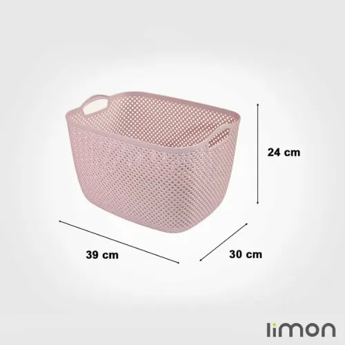 سبد رخت لیمون مستطیل متوسط طرح بافت با ابعاد کم جا