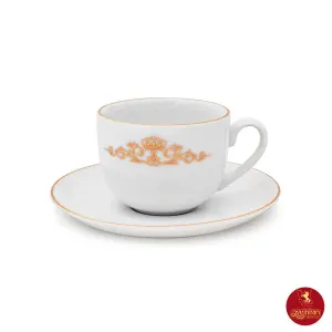 سرویس چای خوری چینی زرین ایتالیا اف طرح کوئین طلایی 12 پارچه