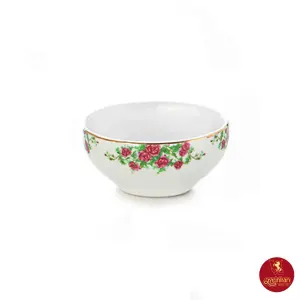 پیاله ماست خوری چینی زرین ایتالیا اف سایز 10 طرح بیدگل