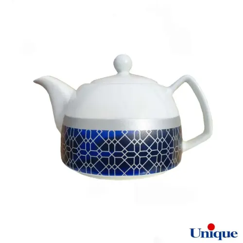 قوری چینی یونیک مدل میبد سرمه ای UN-7542