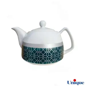 قوری چینی یونیک مدل میبد سبز ارغوانی UN-7542